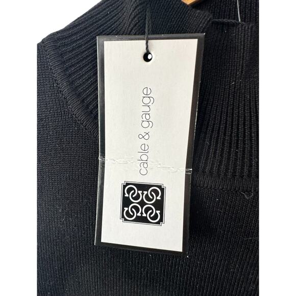 Cable & Gauge Black Mock Neck Sleeveless Ribbed Sheath Dress Women's Small New - Picture 8 of 9